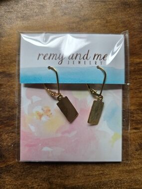 Remy and Me Gold Rectangular Dangle Earrings - Women's Jewelry